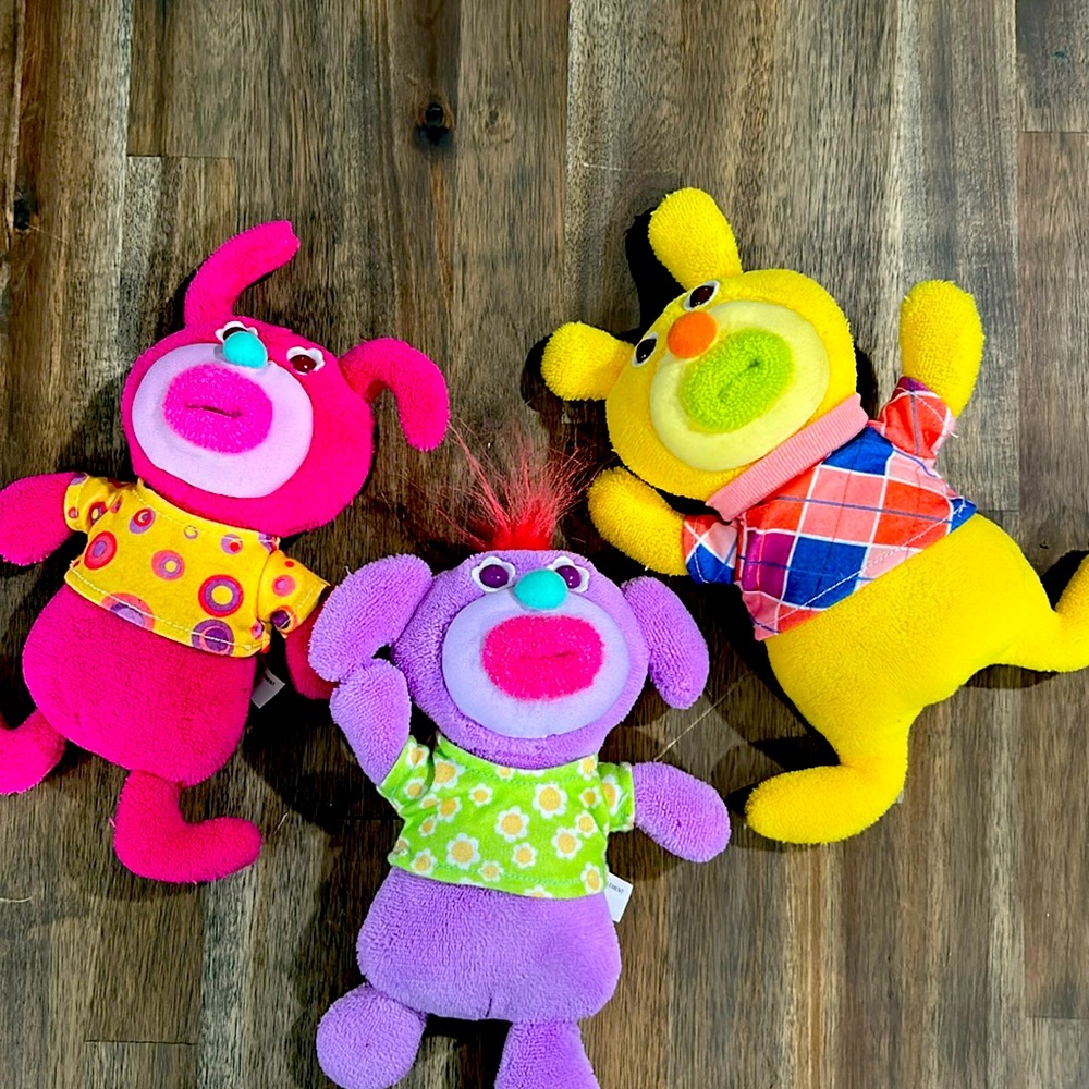 Fisher Price 3pc Sing-a-ma-jigs 9'' Singing Musical Plush Lot